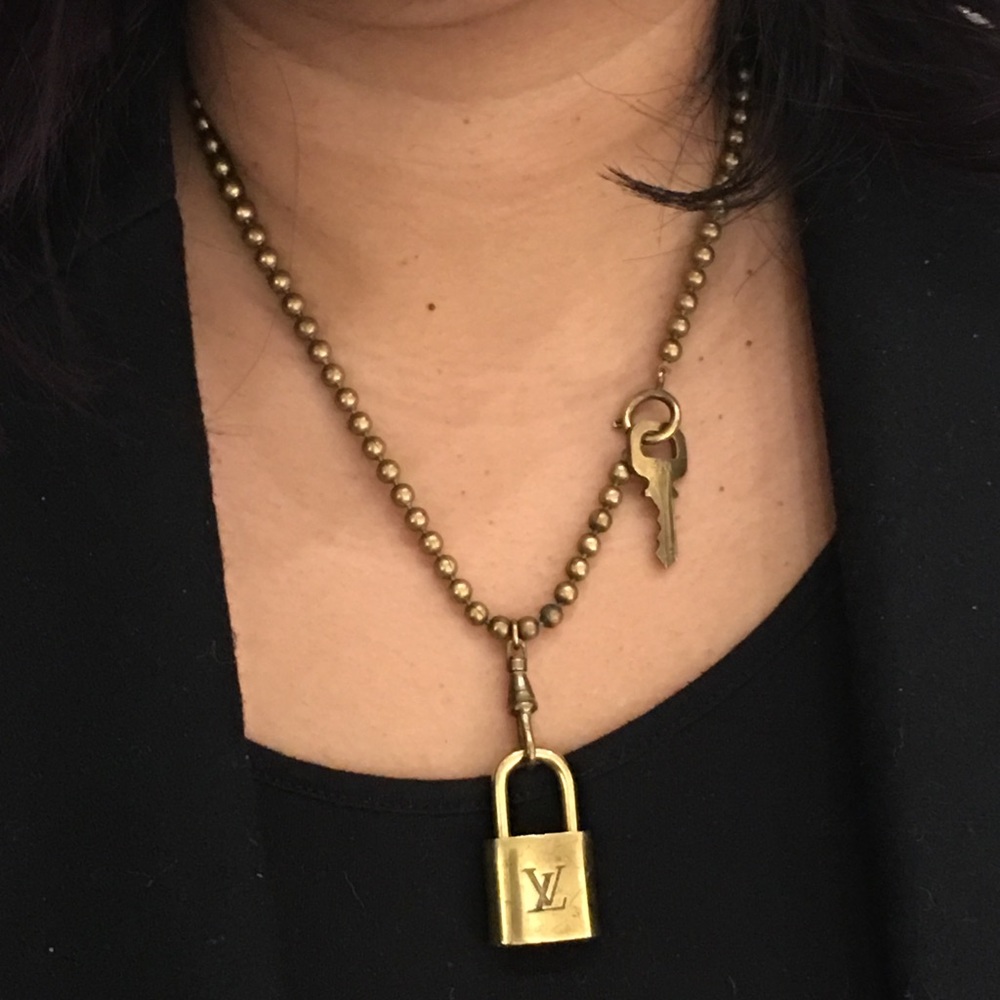 Upcycled Louis Vuitton Vintage Lock Key Necklace